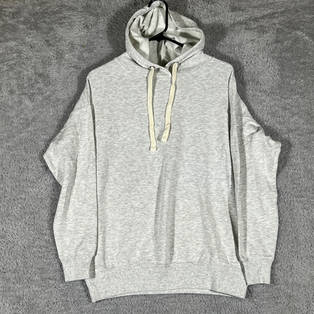 Buffalo David Bitton Hoodie Womens XS Gray Heather Fleece Lined Pullover 1831